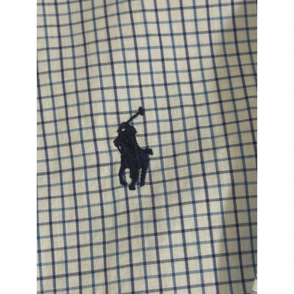 Polo Ralph Lauren Alcott Shirt Mens 16.5 Blue White Grid Check‎ Button Down
